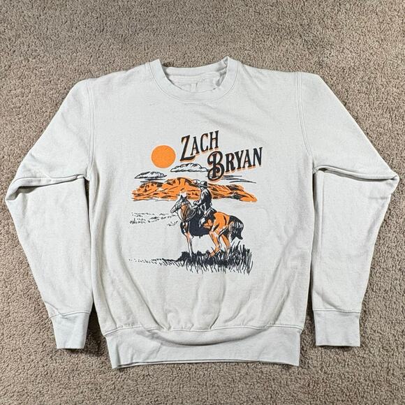 Zach Bryan The Quittin’ Time Tour 2024 Sweatshirt Mens Small Country Music Merch - Picture 1 of 6